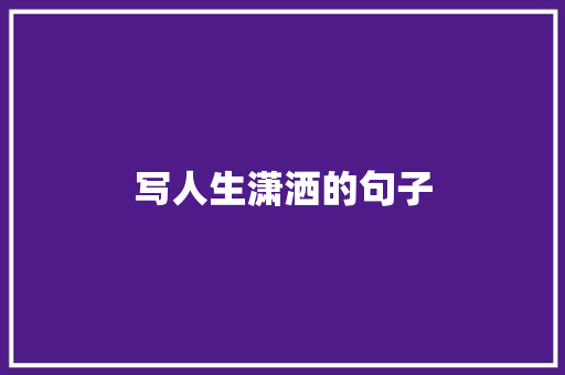 写人生潇洒的句子