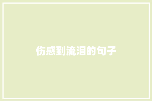 伤感到流泪的句子