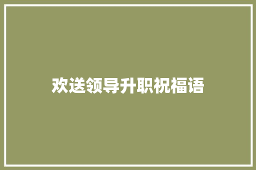 欢送领导升职祝福语
