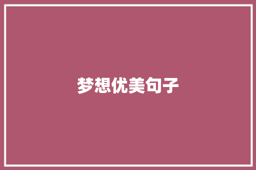 梦想优美句子