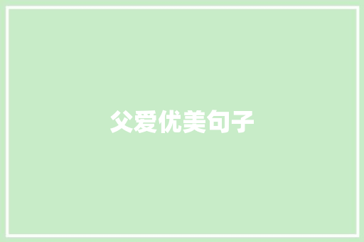 父爱优美句子