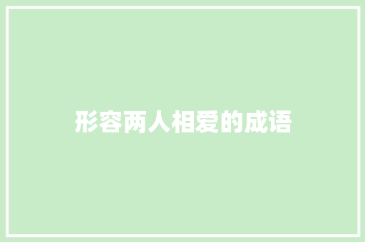 形容两人相爱的成语