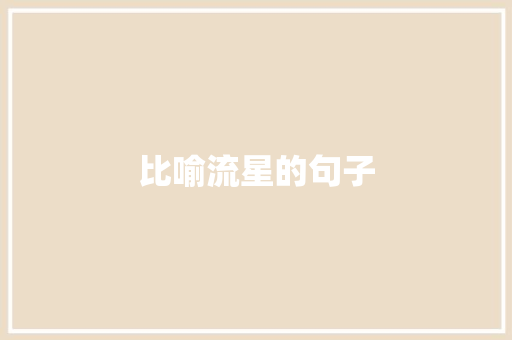 比喻流星的句子