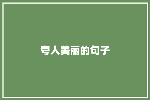 夸人美丽的句子