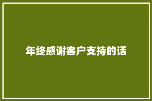 年终感谢客户支持的话