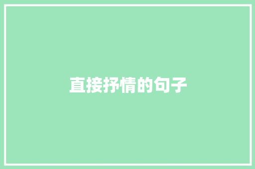 直接抒情的句子