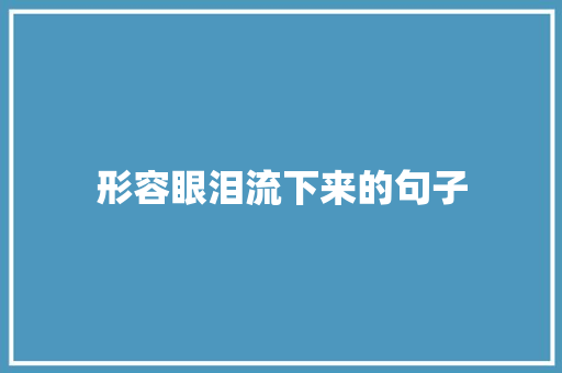形容眼泪流下来的句子