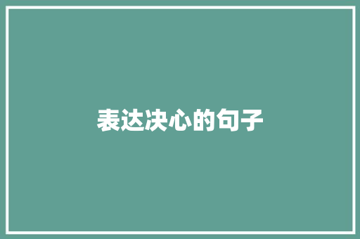 表达决心的句子