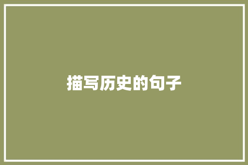 描写历史的句子