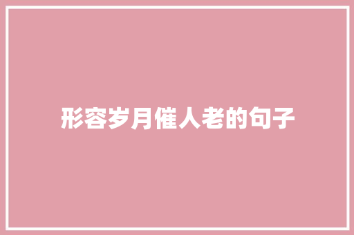 形容岁月催人老的句子