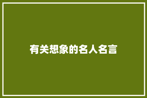 有关想象的名人名言
