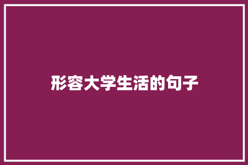 形容大学生活的句子