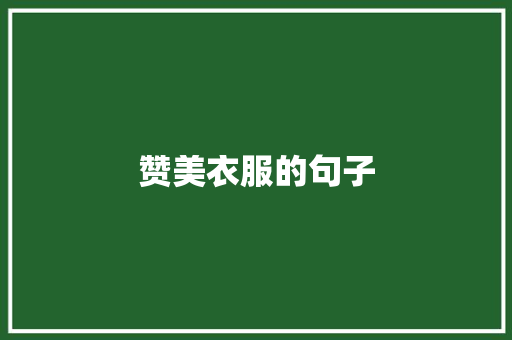 赞美衣服的句子