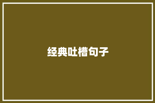 经典吐槽句子
