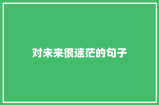 对未来很迷茫的句子