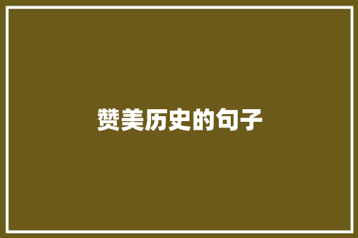 赞美历史的句子