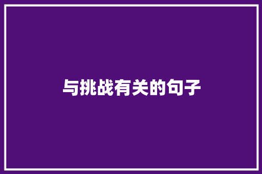 与挑战有关的句子