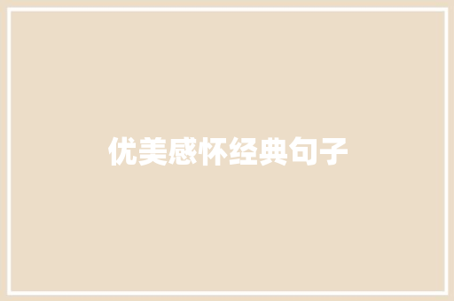 优美感怀经典句子
