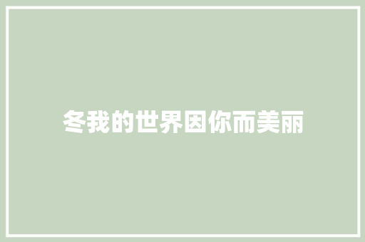 冬我的世界因你而美丽