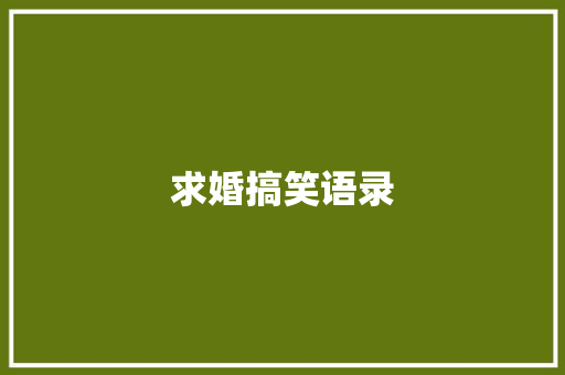 求婚搞笑语录