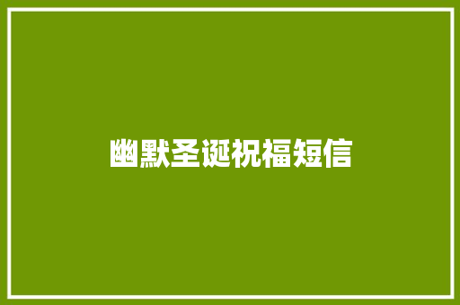 幽默圣诞祝福短信