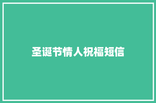 圣诞节情人祝福短信