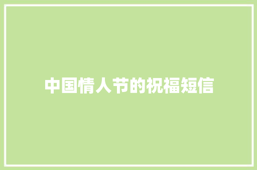 中国情人节的祝福短信