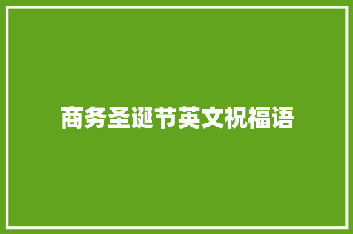 商务圣诞节英文祝福语