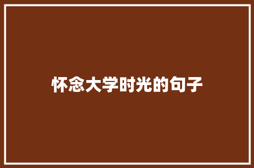 怀念大学时光的句子