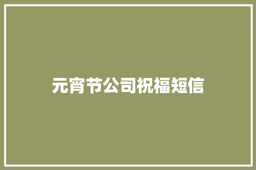 元宵节公司祝福短信