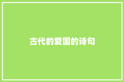 古代的爱国的诗句