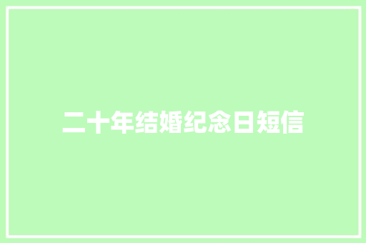 二十年结婚纪念日短信
