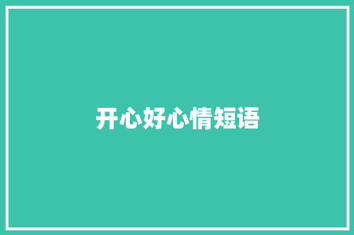 开心好心情短语