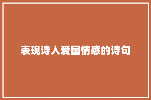 表现诗人爱国情感的诗句
