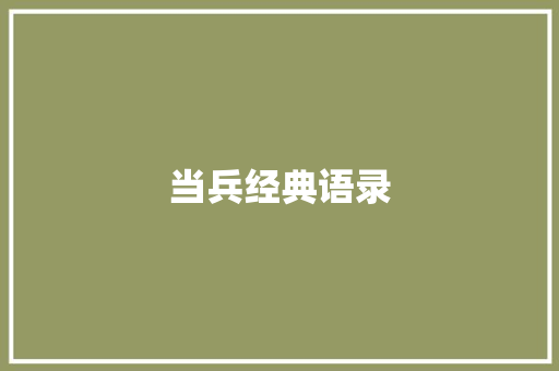 当兵经典语录