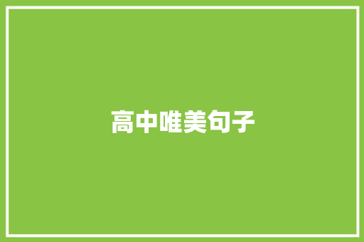 高中唯美句子