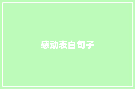 感动表白句子