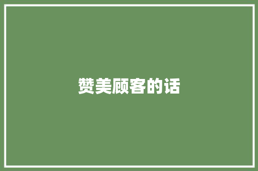 赞美顾客的话
