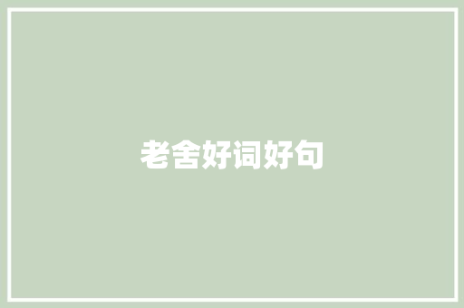 老舍好词好句