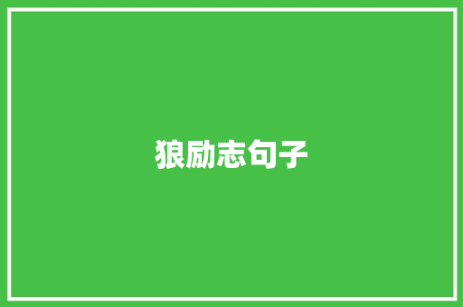 狼励志句子