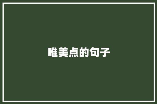 唯美点的句子