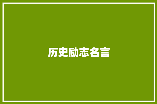 历史励志名言