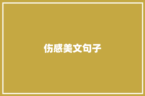 伤感美文句子