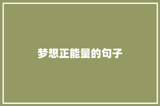 梦想正能量的句子