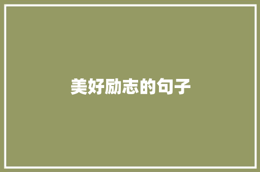 美好励志的句子