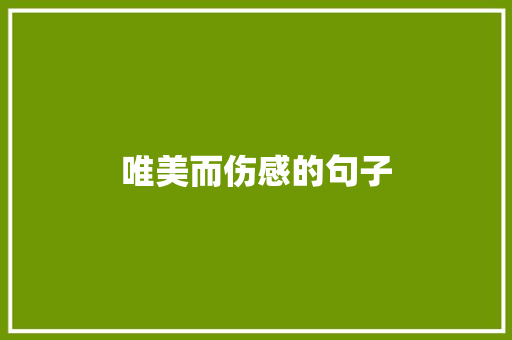唯美而伤感的句子