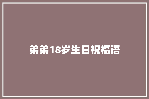 弟弟18岁生日祝福语