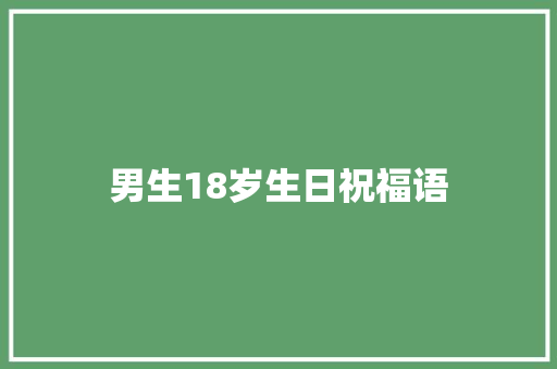 男生18岁生日祝福语