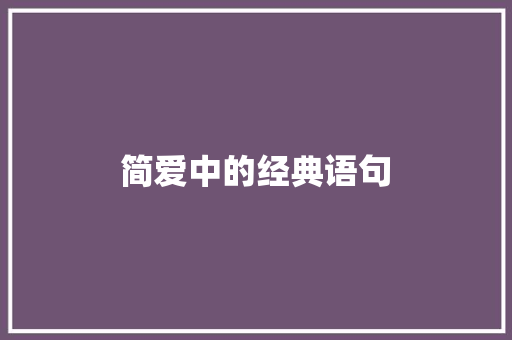 简爱中的经典语句