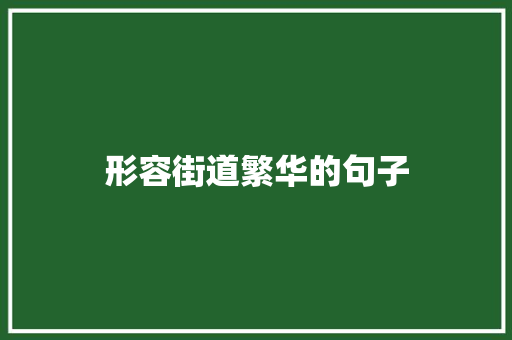 形容街道繁华的句子